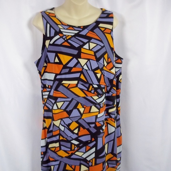 Kalijati Stained Glass Print Sleeveless Dress Lrg - Picture 2 of 6
